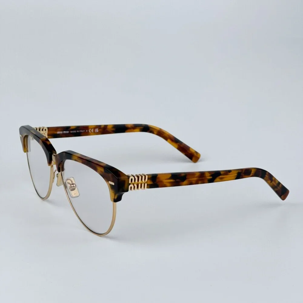 Miu Miu MU09ZS 19P08N BRAND NEW Eyeglasses Cork Trotoise Clear Blue Light Filter